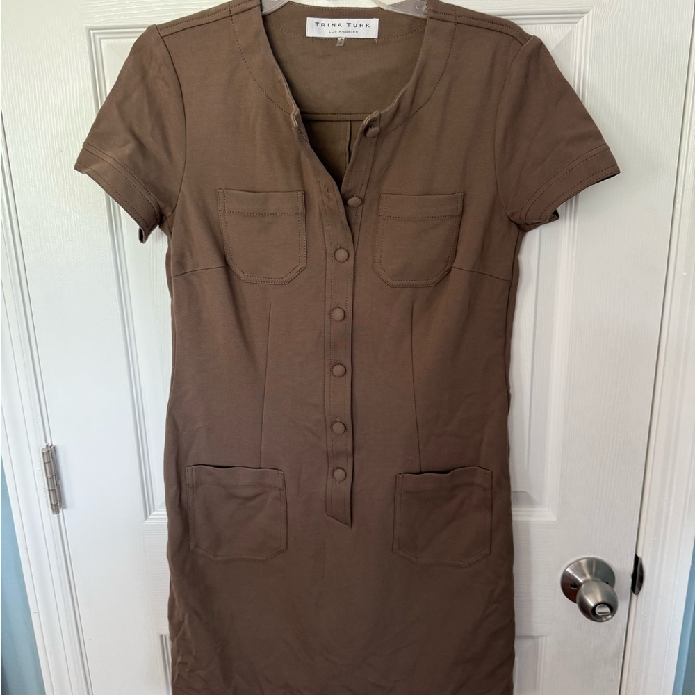 Trina Turk Tan Button-Down Dress